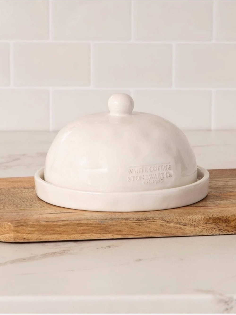 White Cottage Butter Dish